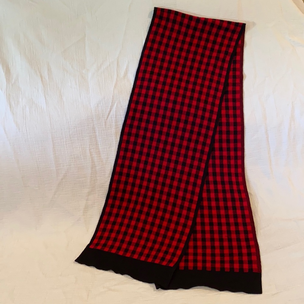 Talbots Red & Black Checked Scarf